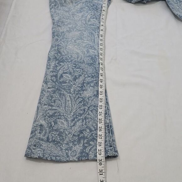 Pilcro by Anthropologie - high-Rise Trouser Boot it Paisley Print Jeans size 27 - Picture 8 of 11